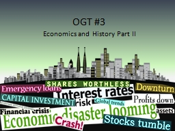 OGT #3 Economics and History Part II