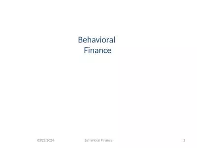 6/10/2013 1 Behavioral  Finance
