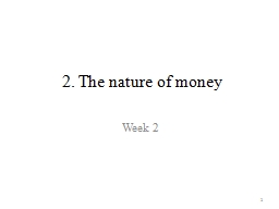 Week 2 2.  The nature of mone