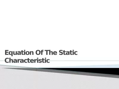 Equation Of The Static Characteristic
