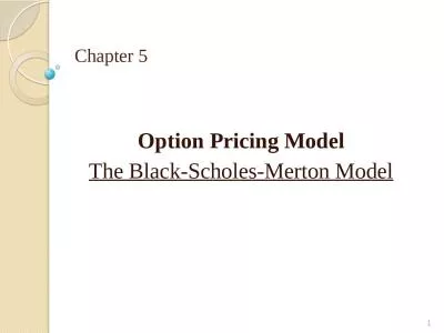 Chapter 5 Option Pricing Model