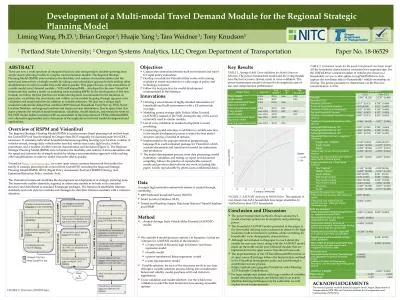 + 1 De velopment  of a Multi-modal Travel Demand Module for the