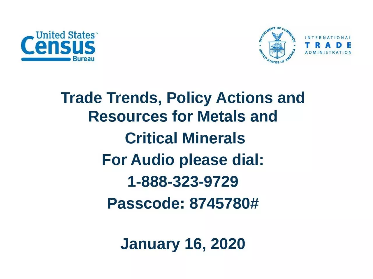 PPT-Trade Trends, Policy Actions and Resources for Metals and