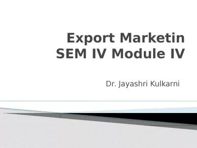 Export  Marketin SEM IV