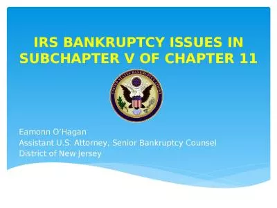 IRS BANKRUPTCY ISSUES IN SUBCHAPTER V OF CHAPTER 11