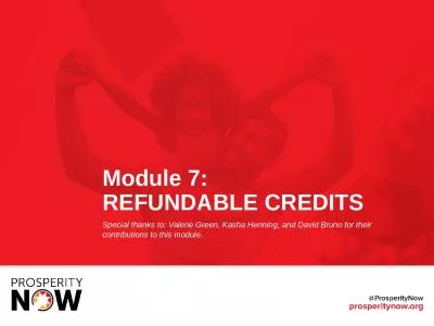 Module 7:  REFUNDABLE CREDITS