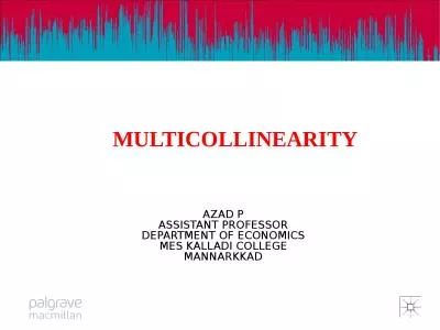 MULTICOLLINEARITY AZAD  P