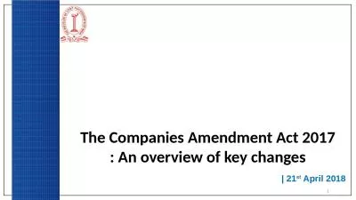 The  Companies Amendment Act 2017