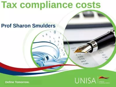 Tax compliance costs Prof Sharon Smulders
