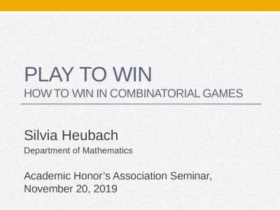 Play to Win  how to win in Combinatorial Games