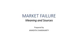 MARKET FAILURE Meaning and Sources