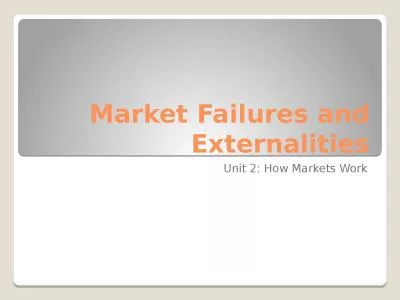 Market Failures and Externalities