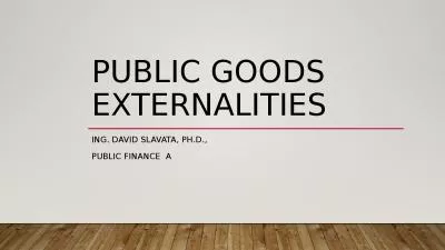 Public  goods   externalities
