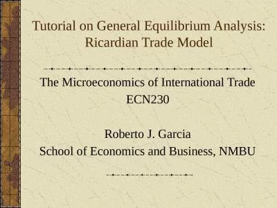 Tutorial on General Equilibrium Analysis: Ricardian Trade Model