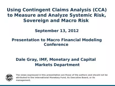 Using Contingent Claims Analysis (CCA) to Measure and Analyze Systemic Risk, Sovereign