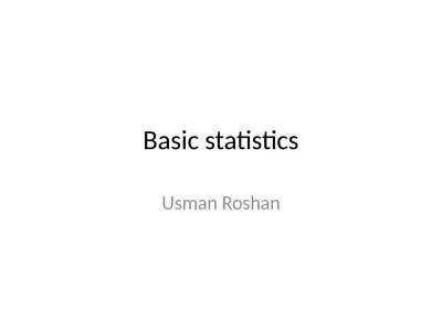 Basic statistics Usman Roshan