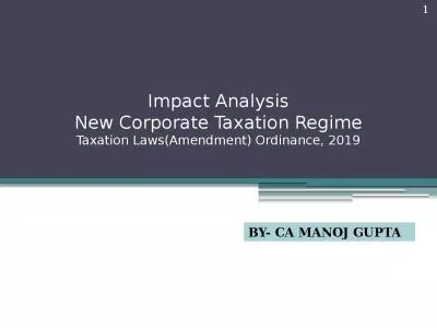 Impact Analysis New Corporate Taxation Regime