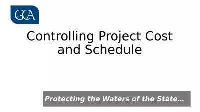 Controlling Project Cost and Schedule