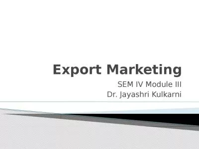 Export Marketing SEM IV