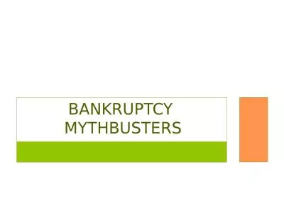 Bankruptcy  MythBUSTERS What is Consumer Bankruptcy?