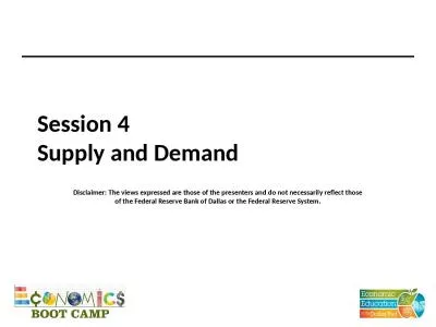 Session 4 Supply and Demand