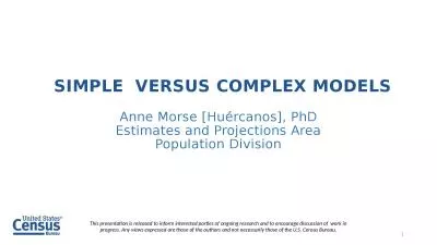 1 SIMPLE  VERSUS COMPLEX MODELS