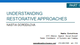 UNDERSTANDING restorative APPROACHES