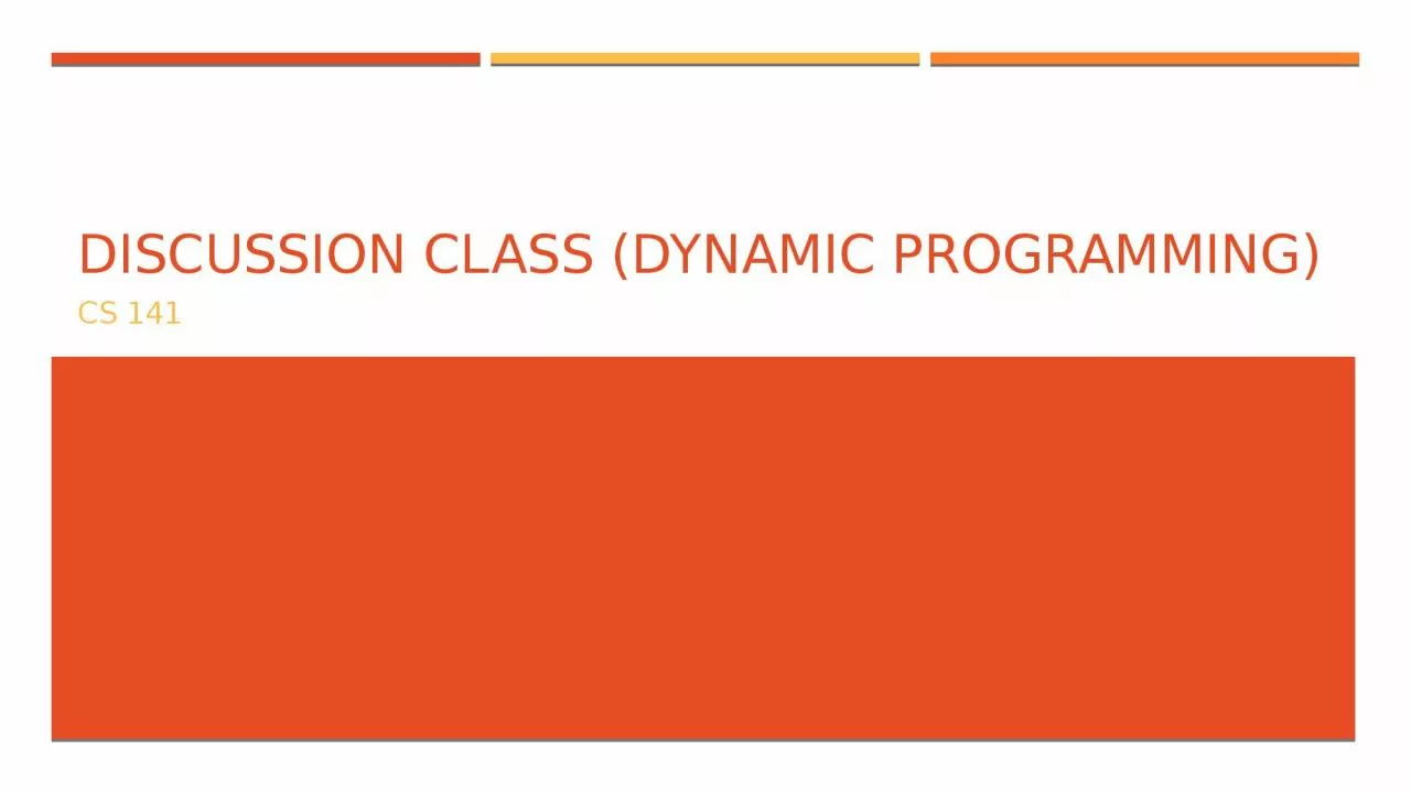 PPT-Discussion Class (Dynamic Programming)