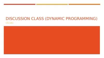 Discussion Class (Dynamic Programming)