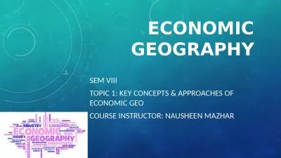 Economic Geography Sem  VIII