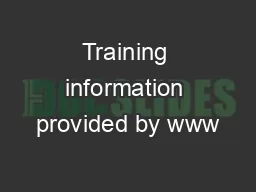 Training information provided by www