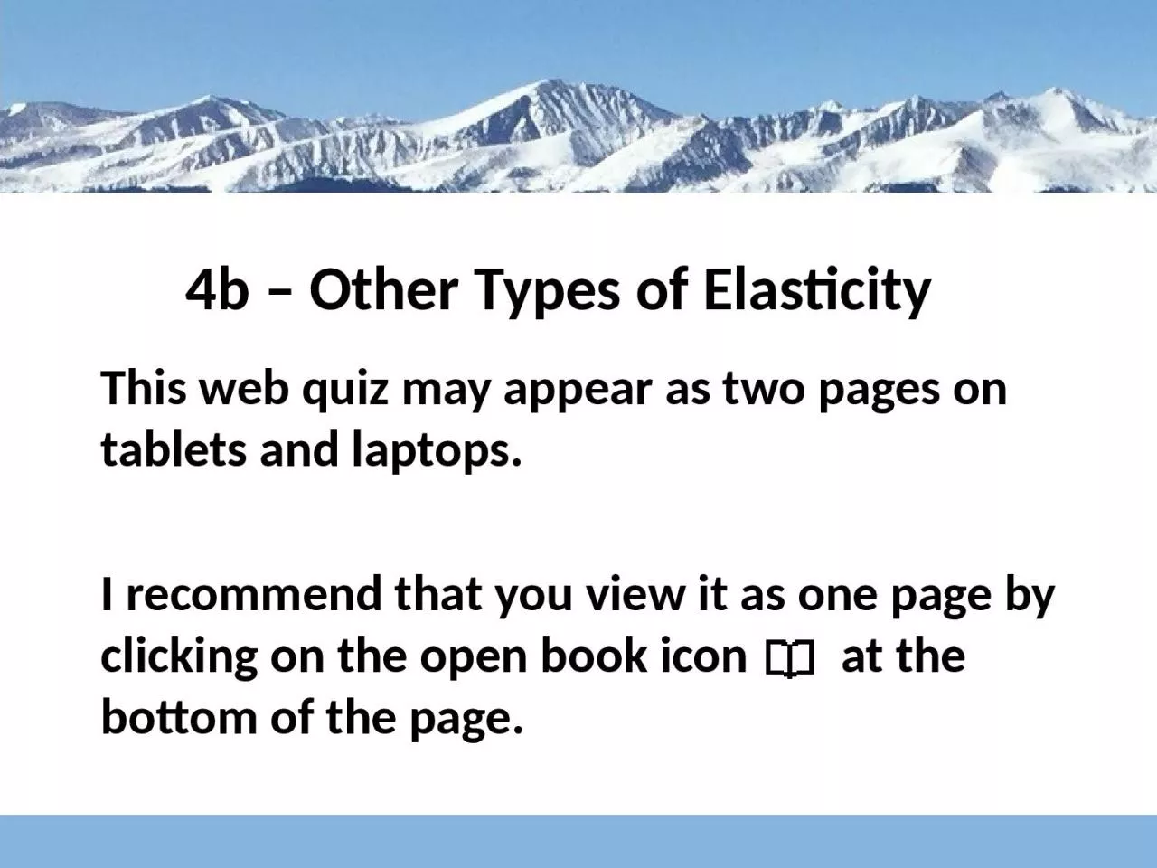 4b – Other Types of Elasticity