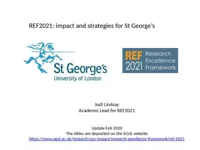 REF2021: impact and strategies for St George’s