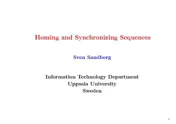 1HomingandSynchronizingSequencesSvenSandbergInformationTechnologyDepar