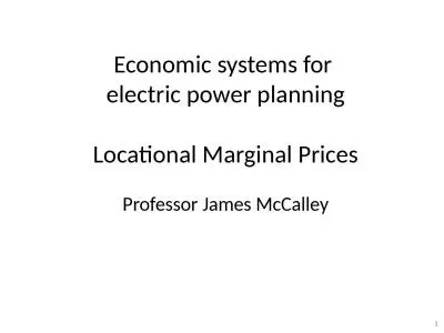 Economic systems for  electric power planning