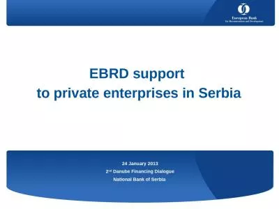 EBRD support  to private enterprises in Serbia