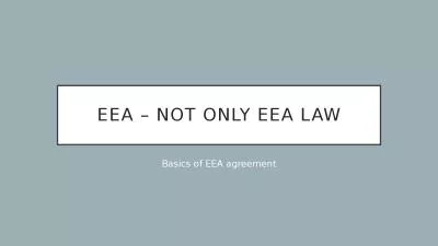 EEA  – not  only  EEA LAW