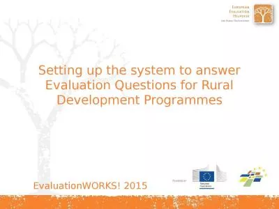 Setting up the system to answer Evaluation Questions for Rural Development Programmes