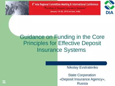 1 1 Guidance on  F unding in the Core Principles for Effective Deposit Insurance Systems