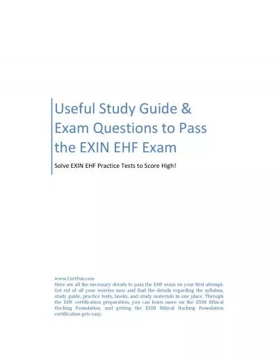 Useful Study Guide & Exam Questions to Pass the EXIN EHF Exam