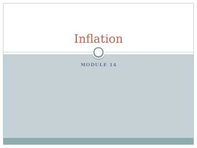 Module 14 Inflation What you will