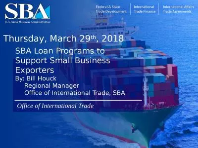 SBA Loan Programs to Support Small Business Exporters