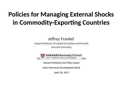 Policies for Managing External Shocks in Commodity-Exporting Countries