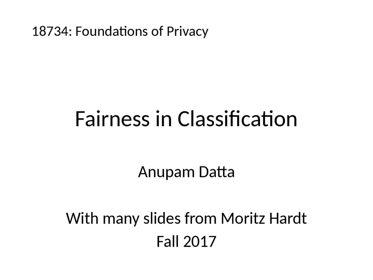 PPT-Fairness in Classification