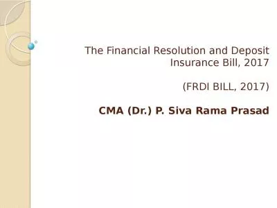 The Financial Resolution and Deposit Insurance Bill, 2017