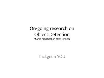 On-going research on Object Detection