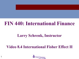 FIN 440: International Finance