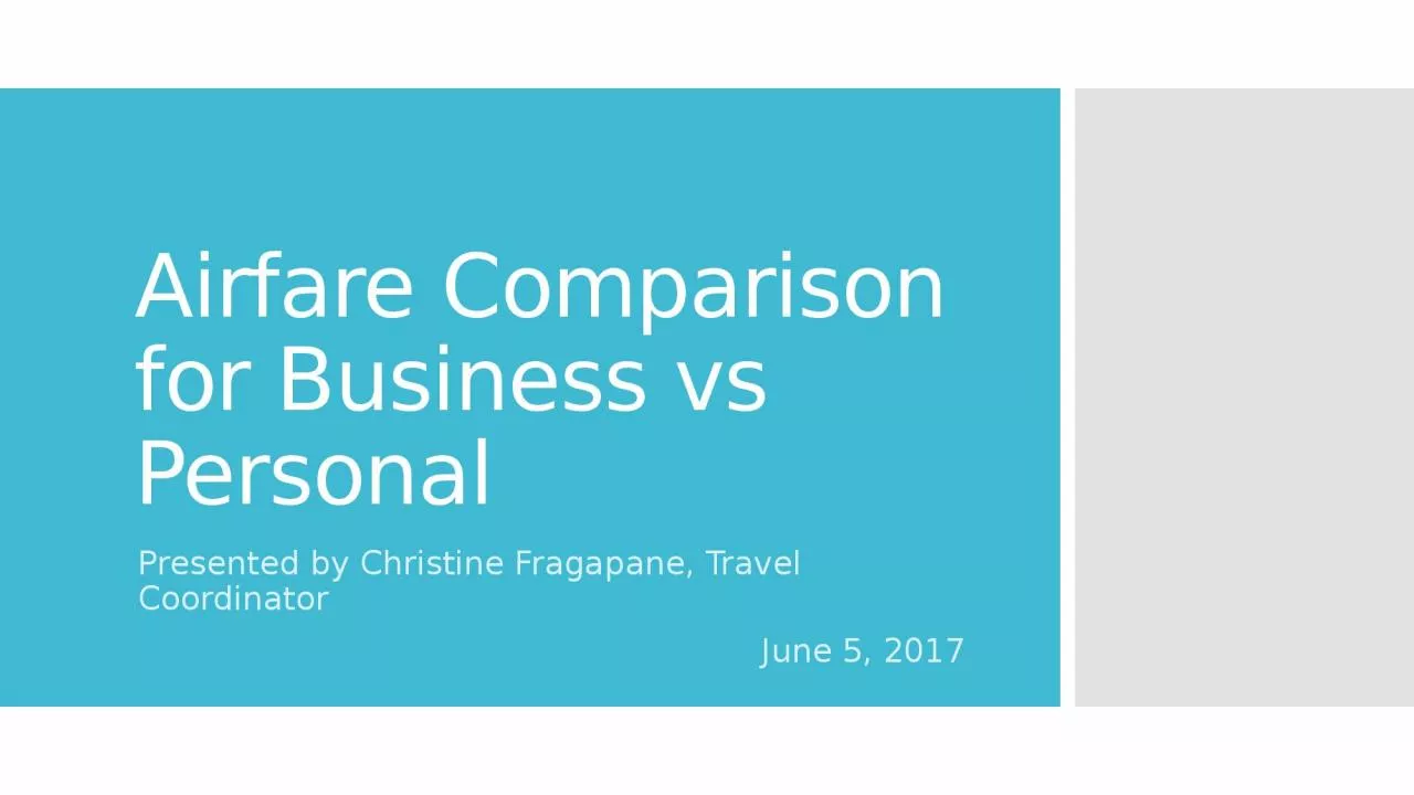 Airfare Comparison for Business vs Personal
