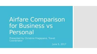 Airfare Comparison for Business vs Personal