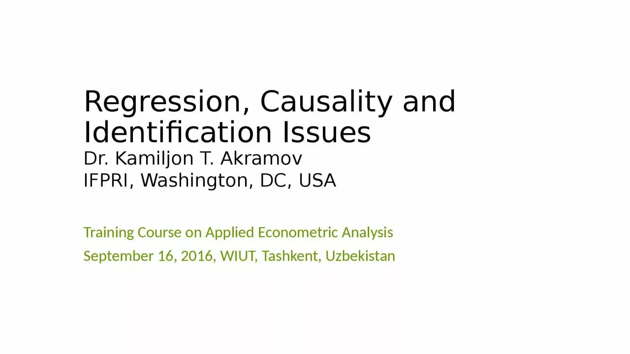 Regression, Causality and Identification Issues